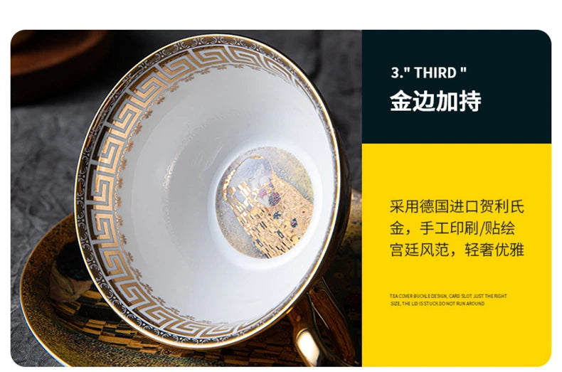 European Coffee Set Bone China Coffee Cup And Saucer Set Retro Luxury Porcelain Cup For Birthday Gift Couple Set With Gift Box.