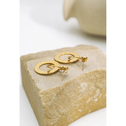 YACHAN Stainless Steel Statement Drop Earrings For Women 18 K Gold Plated Tap Metal Texture Dangle Earring Trendy Jewelry Gift.