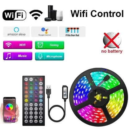 Smart Led Streifen Licht 5050 RGB USB 5V Bluetooth APP Fernbedienung Led Band Diode Flexible Band Lampe für TV Festival Hintergrundbeleuchtung.