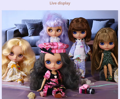 ICY DBS Blyth Doll BJD Joint Body tan Skin Matte Face Set Doll 1/6 30cm Girl Gift Anime SD.