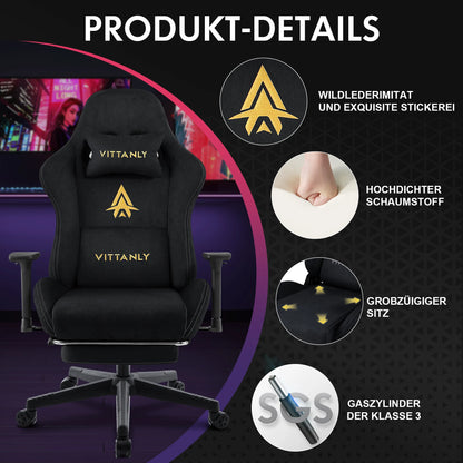 Marke Gaming Stuhl Luxuriöse Atmungsaktive Faux Wildleder Büro Stuhl Gaming Stuhl Mit Fußstütze Stuhl Kopfstütze Ergonomische Spiel Stuhl