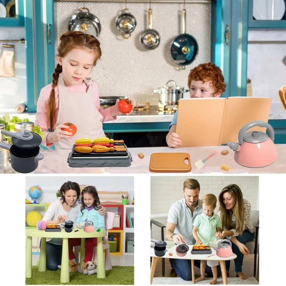 Kids Kitchen Toys Set 92/86/69/59PCS Play Kitchen Accessories Kit with Play Pots Pretend Food Cooking Toy Toddler Girls Boy Gift.