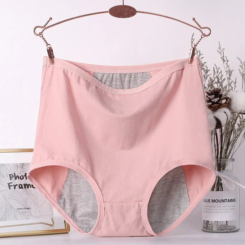 2pcs Girl Menstrual Panties Women's Physiological Briefs Ladies Period Leak Proof Panty High Waist Cotton Underwear.