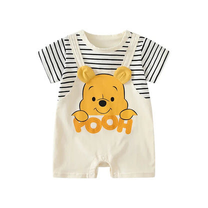 Neugeborene Kleidung Cartoon Winnie the Pooh Bequemer und weicher Sommer Jungen und Mädchen 0-24 Kurzarm Baby Overall.