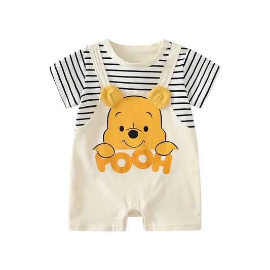Neugeborene Kleidung Cartoon Winnie the Pooh Bequemer und weicher Sommer Jungen und Mädchen 0-24 Kurzarm Baby Overall.