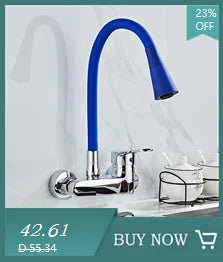 Stainless Steel Wall Mounted Kitchen Faucet Wall Kitchen Mixers Kitchen Sink Tap 360 Degree Swivel Flexible Hose Double Holes