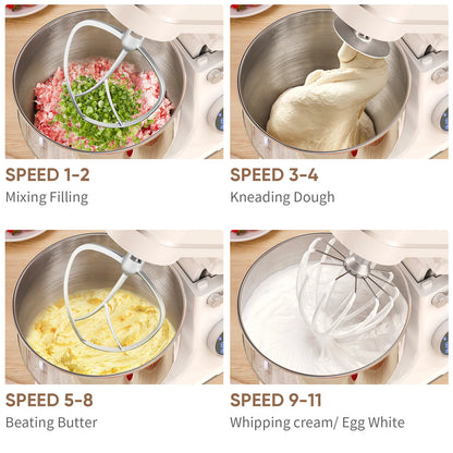 5L Kitchen Stand Mixer, 1200W 11-Speeds DC Motor, Digital OLED Screen, Electric Food Mixer with Dough Hook, Whisk.