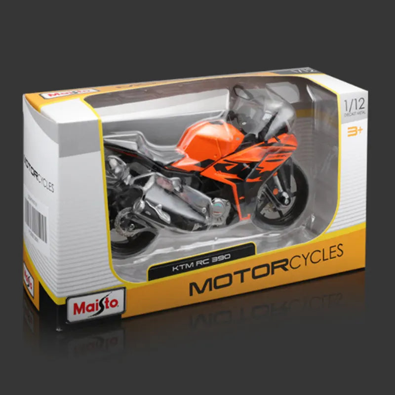 Bburago 1:12 KTM RC 390 Alloy Racing Motorcycle Model Diecast Metal Street Sports Motorcycle Model Simitation Childrens Toy Gift.