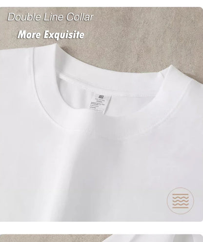 100% pure cotton summer high-end brand men's short sleeve round neck fashionable style half sleeved top breathable T-shirt.