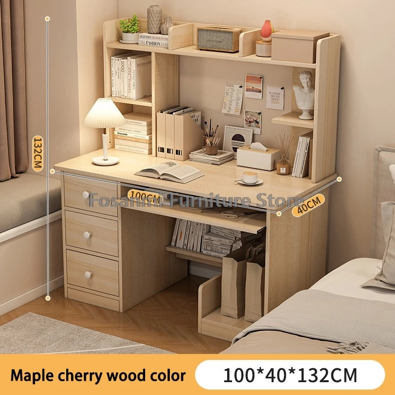 All-in-One-Computertisch mit Schubladen und Regal, moderner Bürotisch, Heim-Gaming-Schreibtisch für Schlafzimmer, PC-Gamer-Schreibtische