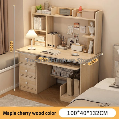 All-in-One-Computertisch mit Schubladen und Regal, moderner Bürotisch, Heim-Gaming-Schreibtisch für Schlafzimmer, PC-Gamer-Schreibtische