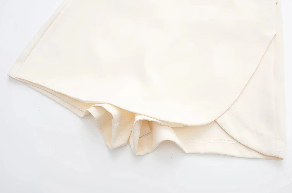 Women Fashion Pareo Style Shorts Skirts Vintage High Waist Side Zipper Female Skort Mujer.