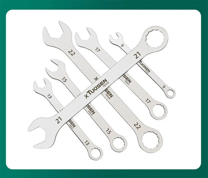 Ultradünner Schraubenschlüssel-Satz mit offenem Ende, 6–27 mm, Pflaumenschlüssel-Kombination, universelles Ratschenschlüssel-Set mit zwei Köpfen, Auto-Reparaturwerkzeuge