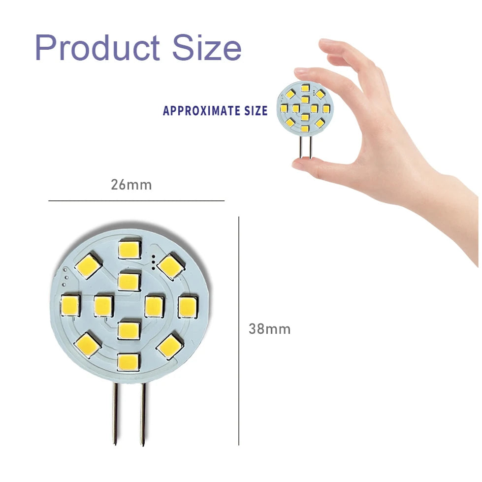 10 stücke ACDC 12 V 24 V G4 LED Lampe 2,2 W Runde Scheinwerfer Kein Flimmern Downlight Birne Boot Dunstabzugshaube Lichter Für Wohnzimmer.