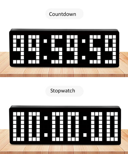 13 Zoll Pixel Digital Wanduhr Timer Positiv/Countdown/Stoppuhr Tischuhr mit Fernbedienung 12/24 Stunden LED Elektronische Uhren