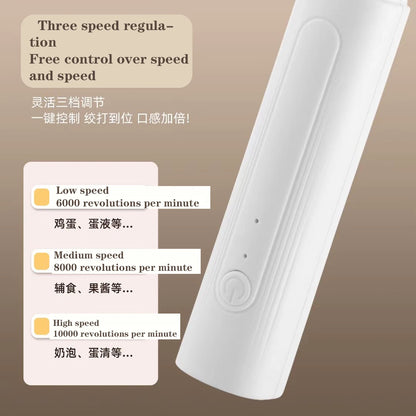 Electric Milk Frother 2 In 1 Rechargeable Blender Stainless Steel 3 Speeds Coffee Mixer Egg Beater Handheld Foam Maker Tools.