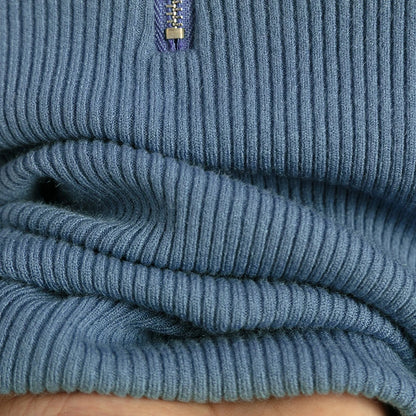 Frauen Fashion Solid Strick Pullover Vintage Langarm Zip-up Grundlegende Hälfte Rollkragenpullover Weibliche Pullover Chic Casual Tops.