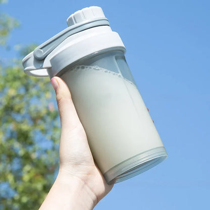 Shake Cup Sports Fitness Water Bottle Milkshake Cup Sports Plastic Water Cup Creative Plastic Drinking Cup Protein Powder Cup.