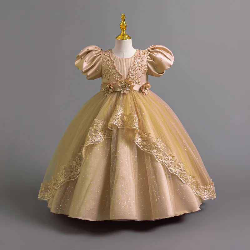 Neue wunderschöne Mädchen Party kleid Eröffnungs feier Kleidung Halloween Performance Tanz Prinzessin Rock 4-12t Weihnachts kleid.