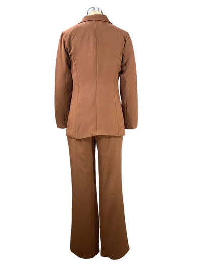 2025 ZL1396 Autumn New Cross-Border Women's Fashion Elegant Long Sleeves Suit Straight-Leg Trousers Suit Already In Stock