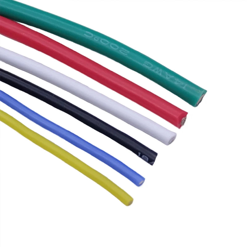 Soft Silicone Cable Auto Car Battery Automotive Wiring 30 28 26 22 20 18 16 14 12 8AWG Heat-resistant Electrical Wire Red Black.