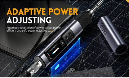 FNIRSI HS 02 Smart Soldering Iron Automatic Sleep 100-450℃ Temperature Rapid Heating PCB Soldering Station Portable Toolbox Kit.