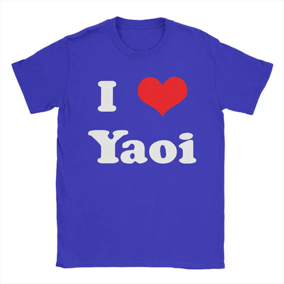 Funny I Love Yaoi T-Shirts Men O Neck Cotton T Shirt  Short Sleeve Tee Shirt Birthday Present Tops.