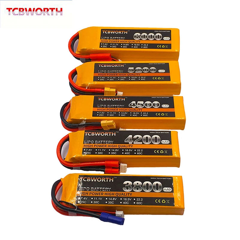 3S RC LiPo Battery 3S 11.1V 1300 1500 1800 2200 3000 3500 4200 6000mAh 25C 35C 60C For RC Airplane Drone Boat 11.1V LiPo 3S.