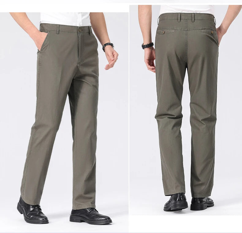 Chino-Hose für Herren, Business-Casual-Kleiderhose, Frühling, Sommer, Herbst, leichte, bequeme Hose mit Taschen.