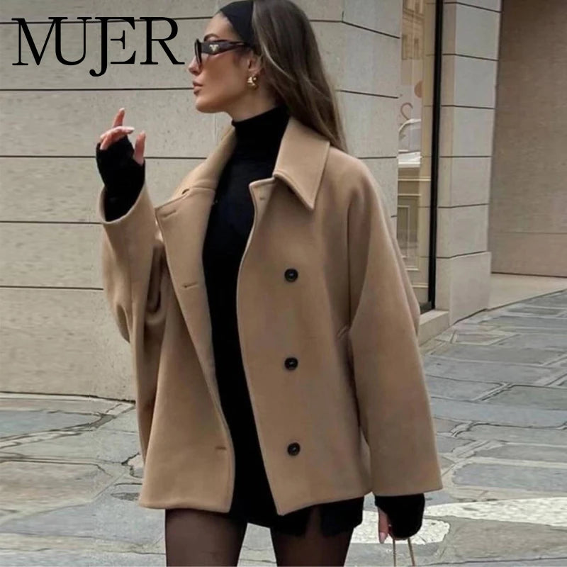 MUJER Oversize Lange Jacke Damen Langarm Damen Trenchcoat Herbst Bomberjacken für Damen Winter Neu in Mäntel und Jacken.