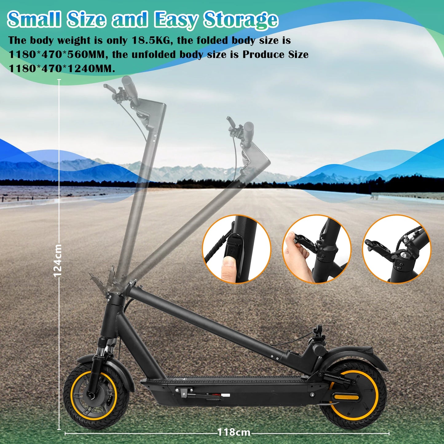 A1MAX Electric Scooter 500W Powerful Motor 35KM/H 45KM 42V14.5AH Battery 10Inch Pneumatic Tyres Smart Foldable EScooter