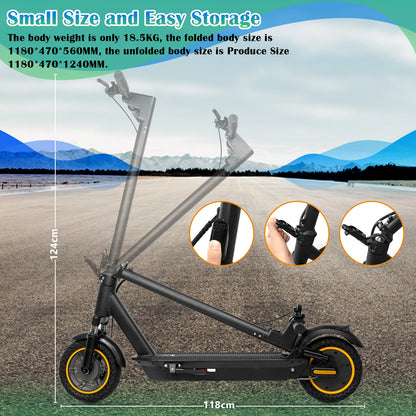 A1MAX Electric Scooter 500W Powerful Motor 35KM/H 45KM 42V14.5AH Battery 10Inch Pneumatic Tyres Smart Foldable EScooter