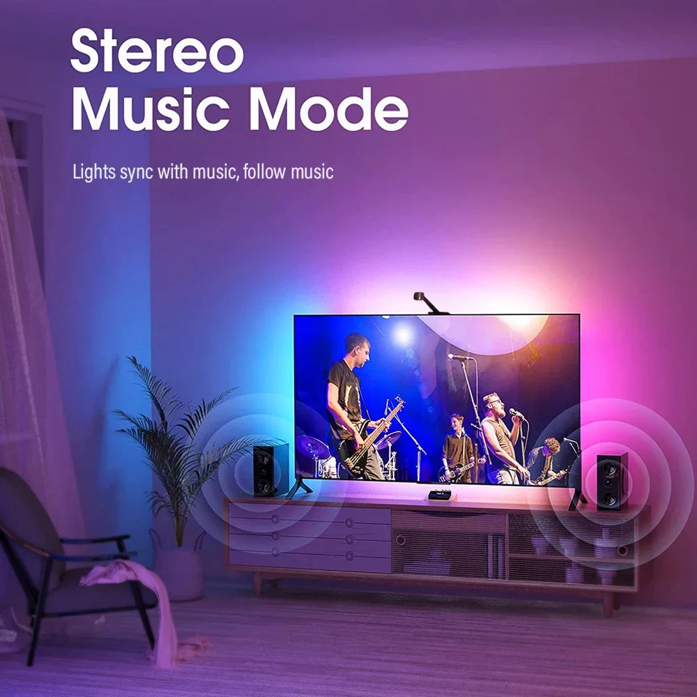 Bluetooth APP Control TV Bildschirm Hintergrundbeleuchtung RGBIC Lichtleiste Farbpicking Sync mit 55-75 Zoll Monitor Spiel Atmosphäre Lampenband.