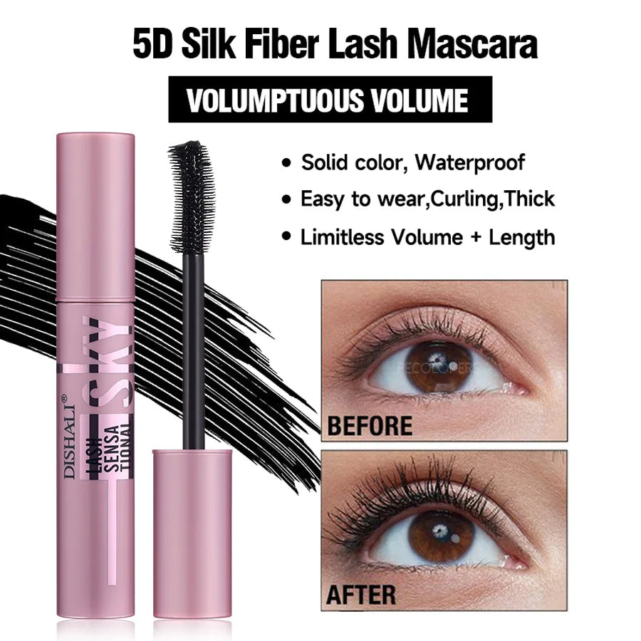 New Eyelashes Lengthening 5D Mascara Lengthening Thickening Waterproof Sweat-Resistant Silky Lash Non-Smudging Easy to Remove.