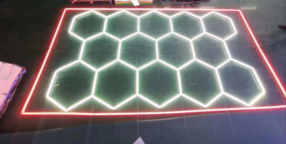 LED Garage Ceiling Hexagon Light Connector Honeycomb Detailing Car Auto Body Repair Wash Station Workshop Tube Light Customized.