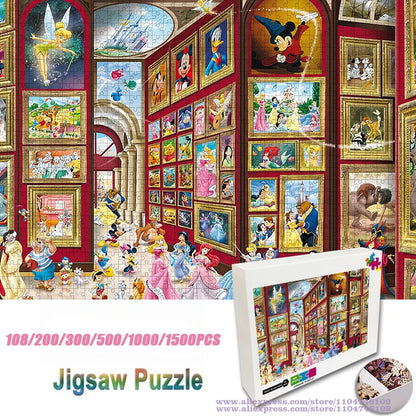 Anime Disney Characters Puzzle Jigsaw 108/200/300/500/1000Pcs Kids Intelligence Educational Toy Puzzle Kids New Year's Gift.