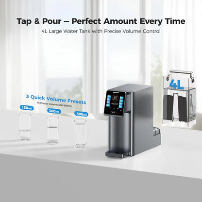 Hydrofast W100 Countertop Water Purifier,Food-Grade Materials,Hot & Ambient Water,8 Temperatures,Comprehensive UV Sterilization.