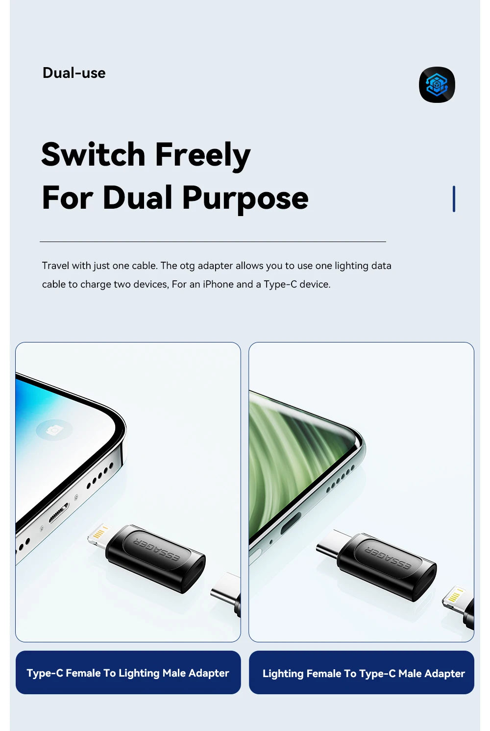 Essager Lighting To Type C OTG Adapter USB Type C To lighting PD 20W Fast Charging For iPhone 15 14 13 12 Pro Max ios Converter.