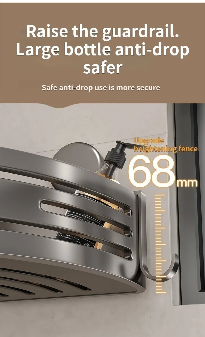 Badezimmer-Aufbewahrungsregal ohne Bohren, Saugnapf, Badezimmer-Waschbecken, wandmontiertes Badezimmer-Aufbewahrungsregal, Küchenaufbewahrung