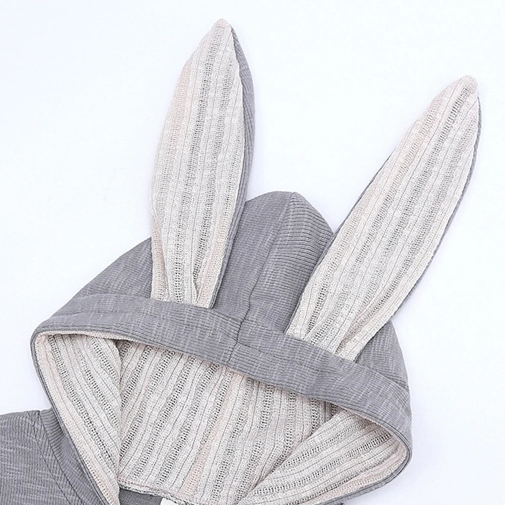 Melario Jungen Langarm Kleidung Baby Kinder Große Ohren Kaninchen Body Mädchen Baby Mit Kapuze Reißverschluss Creeper Strampler.