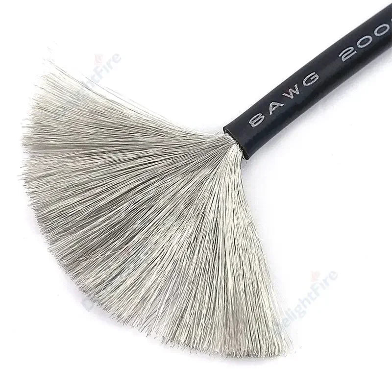 Silicone Cable Solar Panel Electrical Wire Heat Resistant Red Black 24 22 20 18 16 14 12 10 8 6 4 awg gauge for Car Auto Battery.