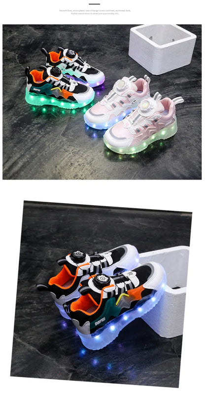 Children Fashion Kids Led Shoes for Girls Usb Charging Sneakers Outdoor Sport Footwear Boys Luminous Shoes 2023 Glowing Sneakers