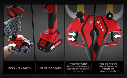 Professionelle Elektrische Gartenschere 25mm 2*1500mAh,2* 21v Lithium-Wiederaufladbar Akku Astschere, Rosenschere