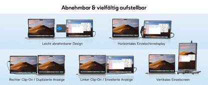Dopesplay 14.1 inch Portable Monitors 1200P HDR External Screen Extender for Laptop XBox PS4 5 Second Display up to 17.3 Laptops.