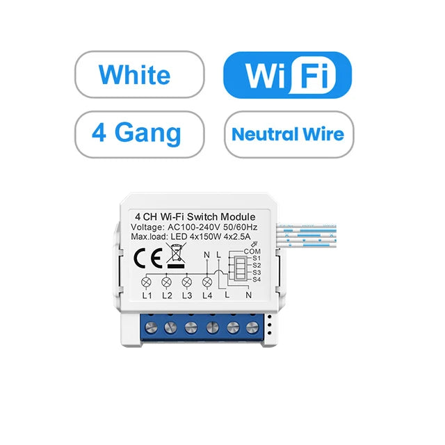 AVATTO Tuya WiFi Zigbee Smart Lichtschaltermodul, Neutralleiter/Keine Neutralleitersteuerung DIY Breaker Arbeit für Alexa, Google Home