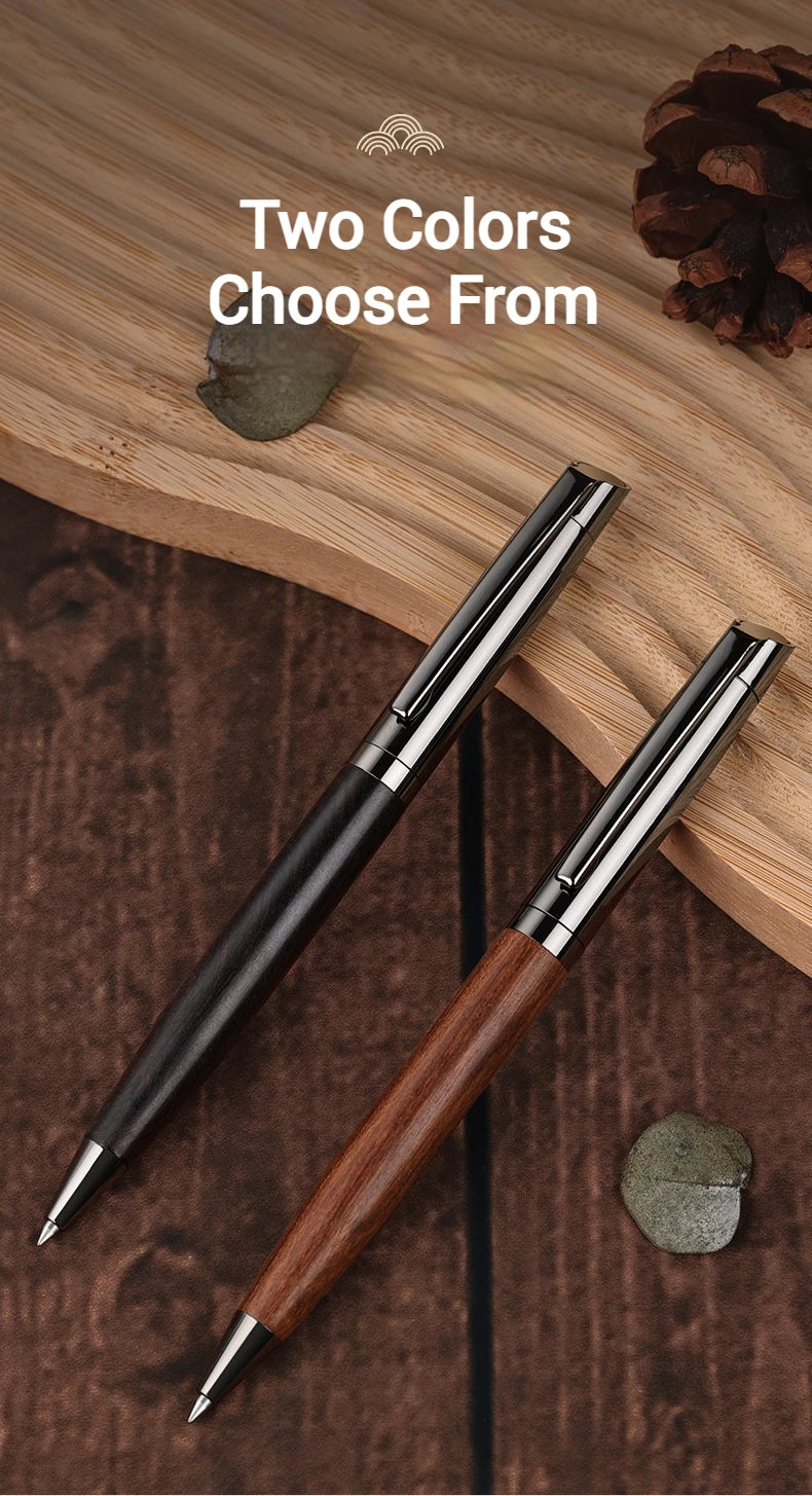 Luxuriöser Kugelschreiber aus Holz und Metall, mittlere Spitze, für Geschäftsbüros, Schule, Büromaterial.