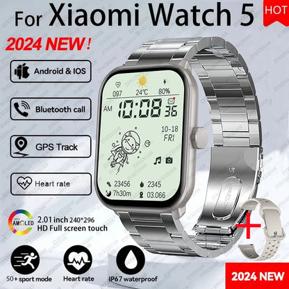 For Xiaomi Watch 5 Global Version Men Women HD AMOLED Display Heart Rate Bluetooth Call GPS Track Waterproof Sports Smart Watch