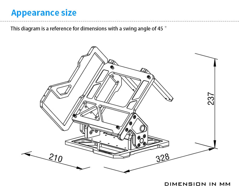 Barrowch ITX Open Frame Aluminum Alloy Water-cooling Computer Case DIY Adjustable Angle PFT-01.