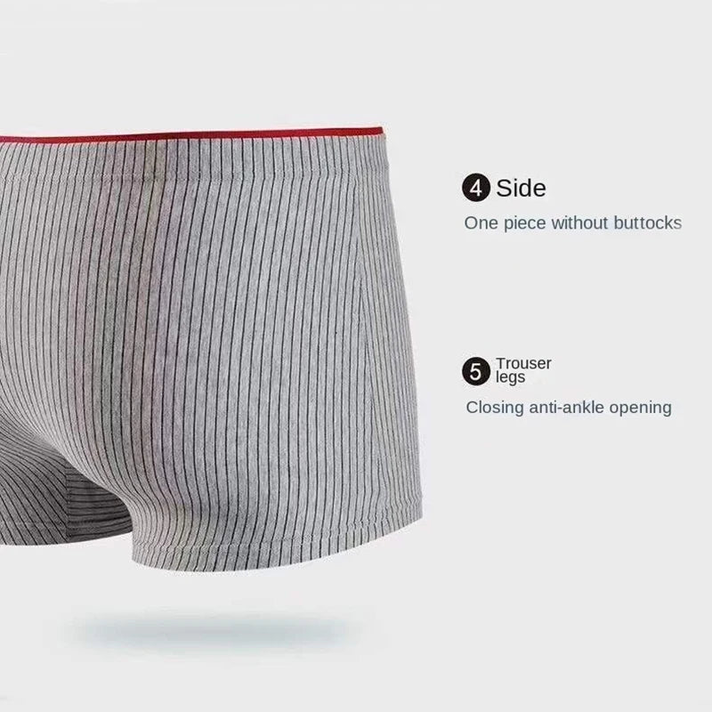 4Pcs Boxer Shorts männer Unterwäsche Sexy Höschen Baumwolle Boxer Gestreiften Unterhose Männlichen Shorts U Konvexen Dessous Plus Größe 2XL-6XL