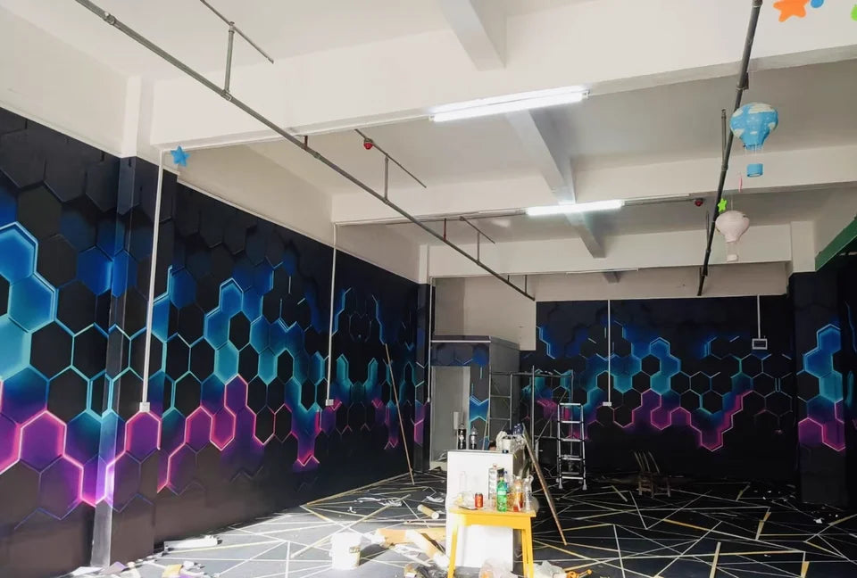 Benutzerdefinierte papel de parede 3d hintergrund Geometrische figur beule tapete friseur büro rezeption wand papier heimwerker